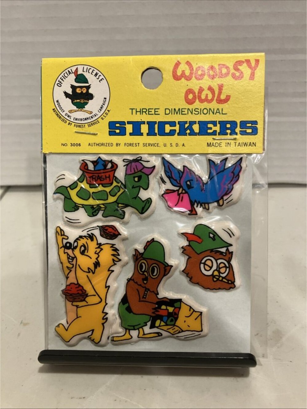 Vintage WOODSY OWL Three Dimensional Puffy Stickers - New / Sealed